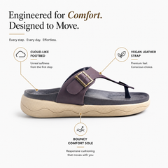 Monkstory Escape Buckle Thong Sandals – Dark Brown