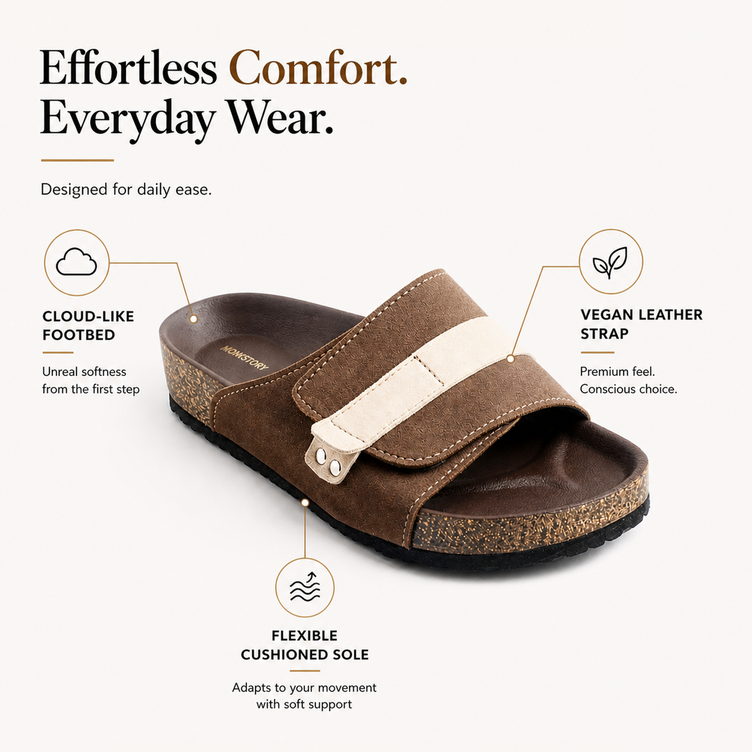 Monkstory Escape Dual Tone Cork Slides – Brown/Beige