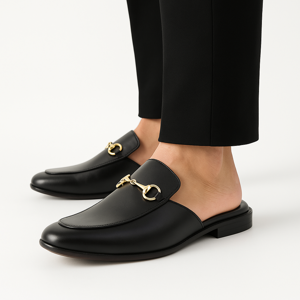 Monkstory Horsebit Classic Mules - Black