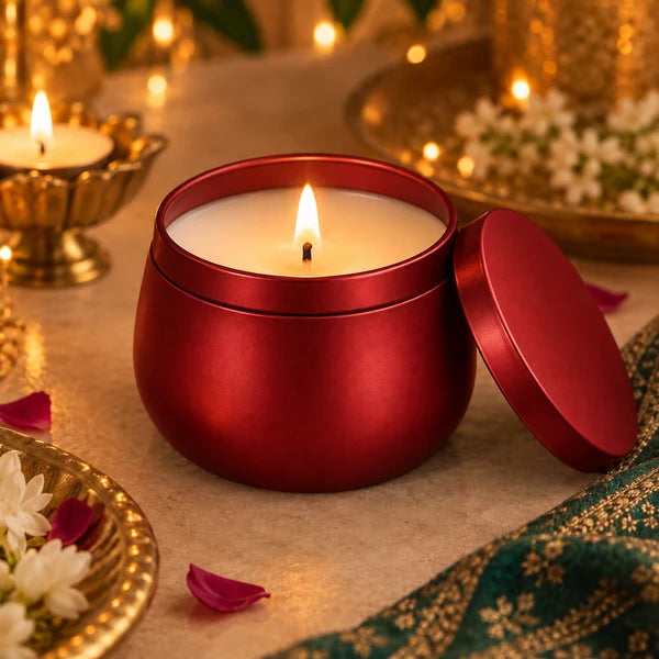 EcoKari Saanjh – The Festive Candle Trio | Soy Wax Scented Candle Set of 3 | Diwali & Festive Home Décor Gift Set