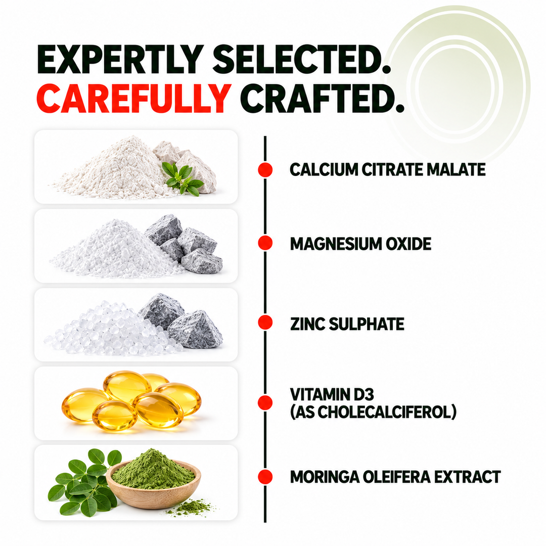 Ultra Calcium with D3, K2, Zinc & Magnesium – Complete Bone & Joint Formula| 90 Capsules