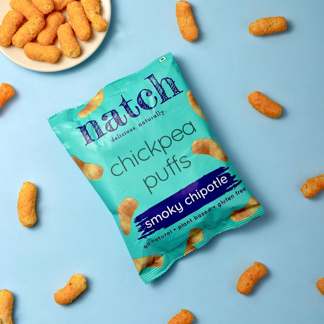 NATCH Chickpea puffs - smoky chipotle (pack of 12)