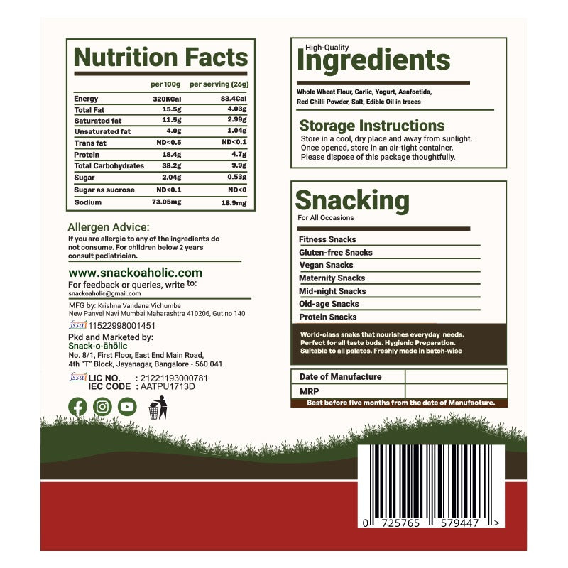 Snack-O-Aholic Chilly garlic sticks Pack of 3