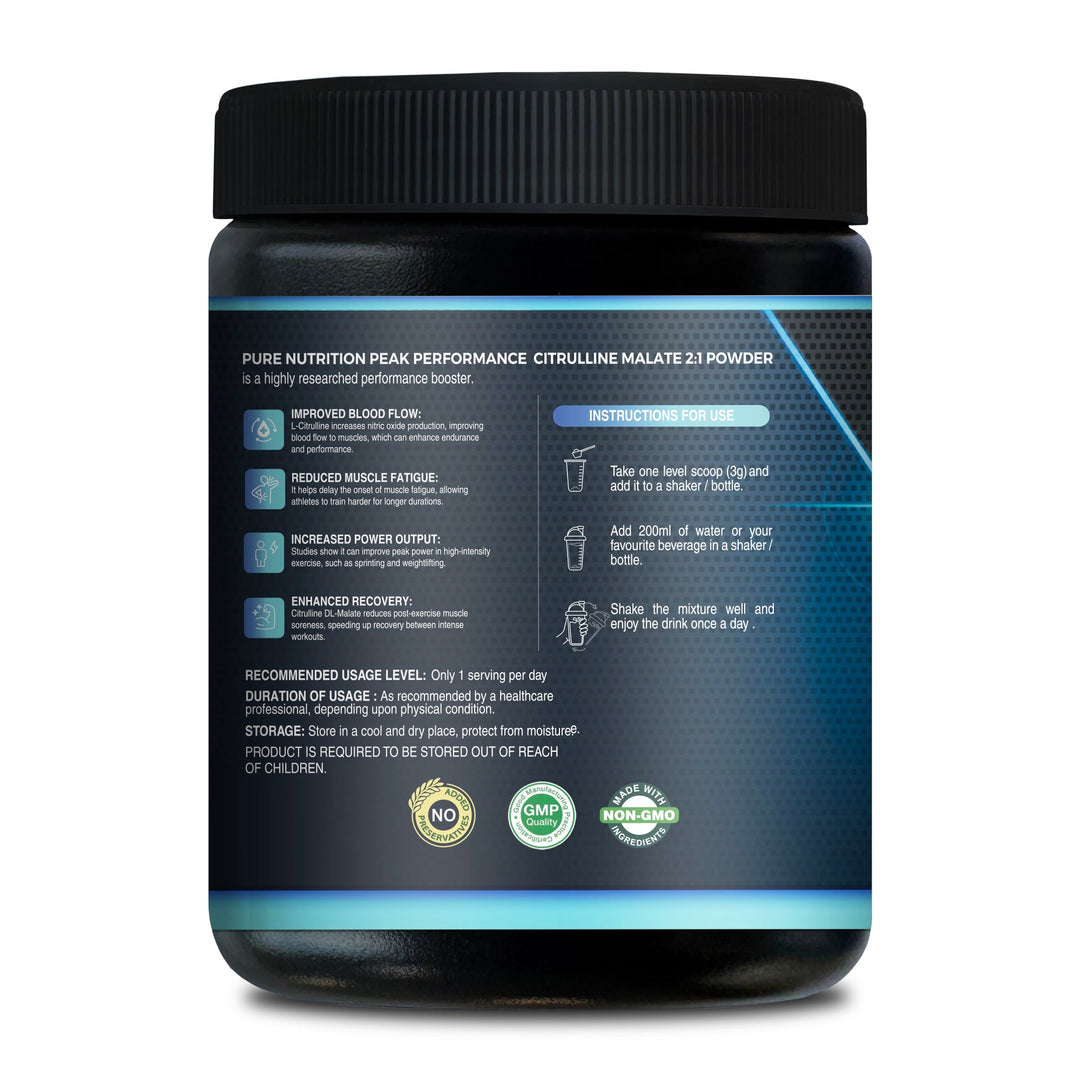L-Citrulline DL-Malate 2:1 Powder – Unflavored | Nitric Oxide & Endurance