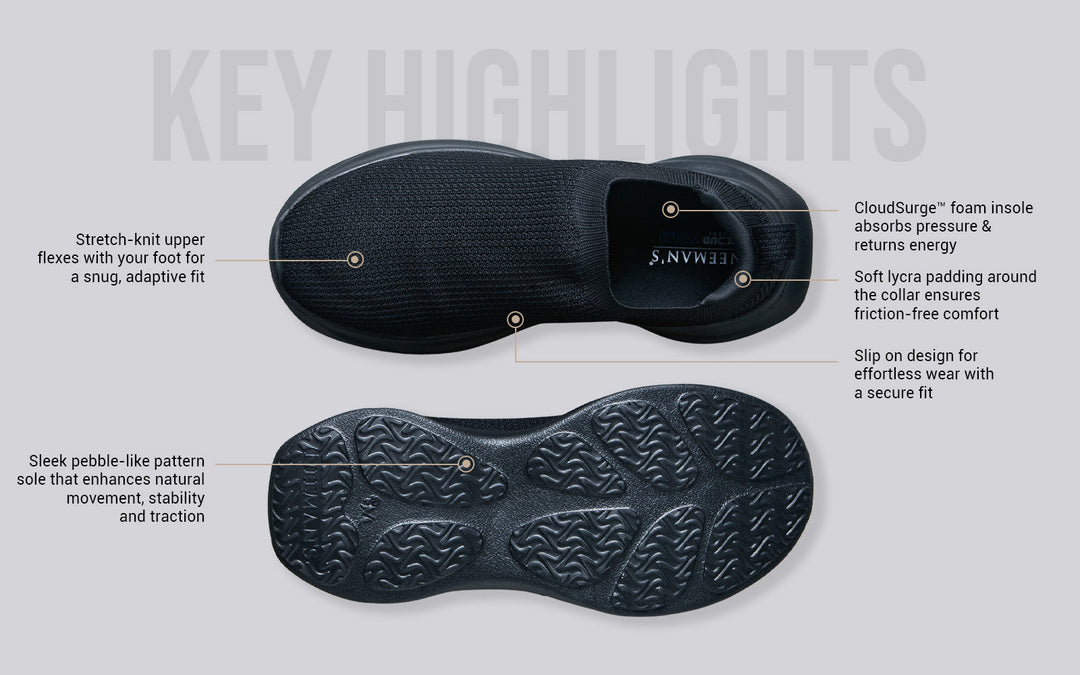 Cloud Flex Slip Ons : Black