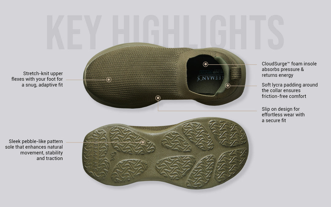 Cloud Flex Slip Ons : Olive