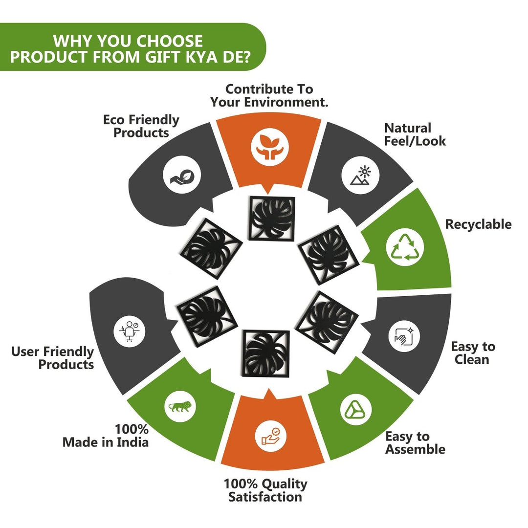 Gift Kya De Coaster Set of 6 Leaf Cutwork Design | Wooden Coasters to Serve Tea Cups, Coffee Mugs and Glasses