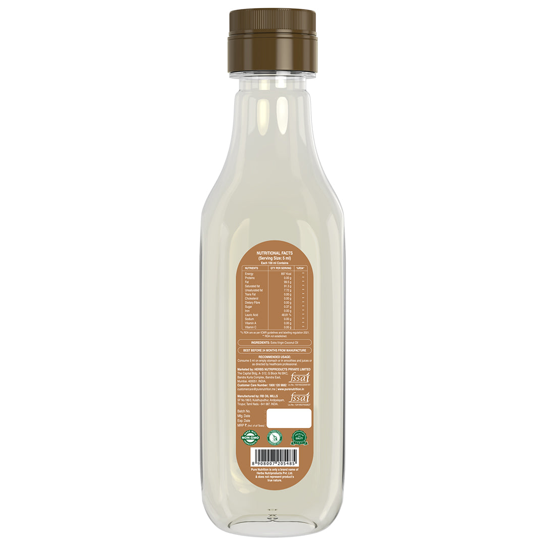 Virgin Coconut Oil 500ml | Cold Pressed, 100% Pure & Unrefined | Good for Hair, Skin & Cooking