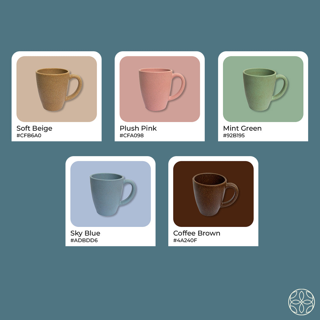 Irida Naturals Rice Husk Coffee Mugs - 300ml