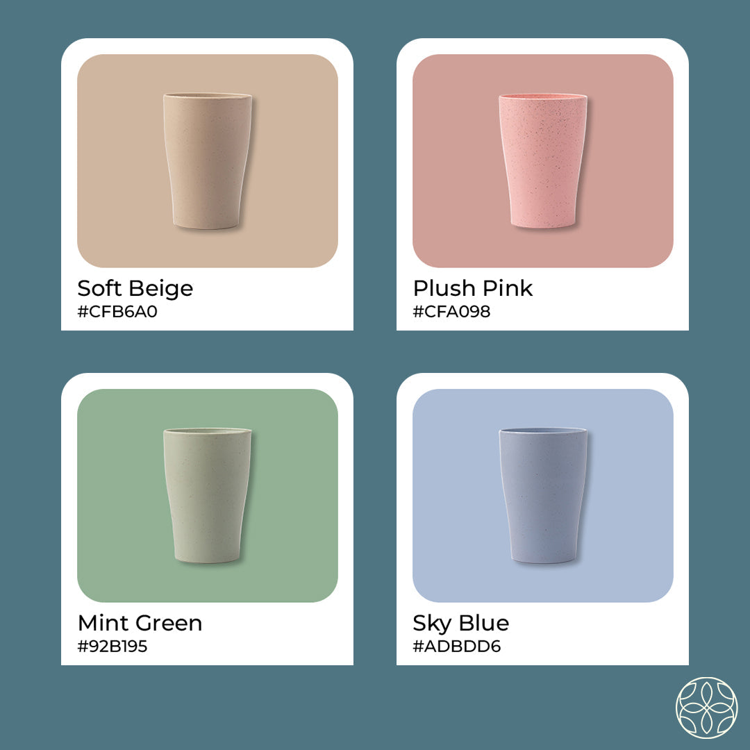 Irida Naturals Wheat Straw Cups - Set of 4