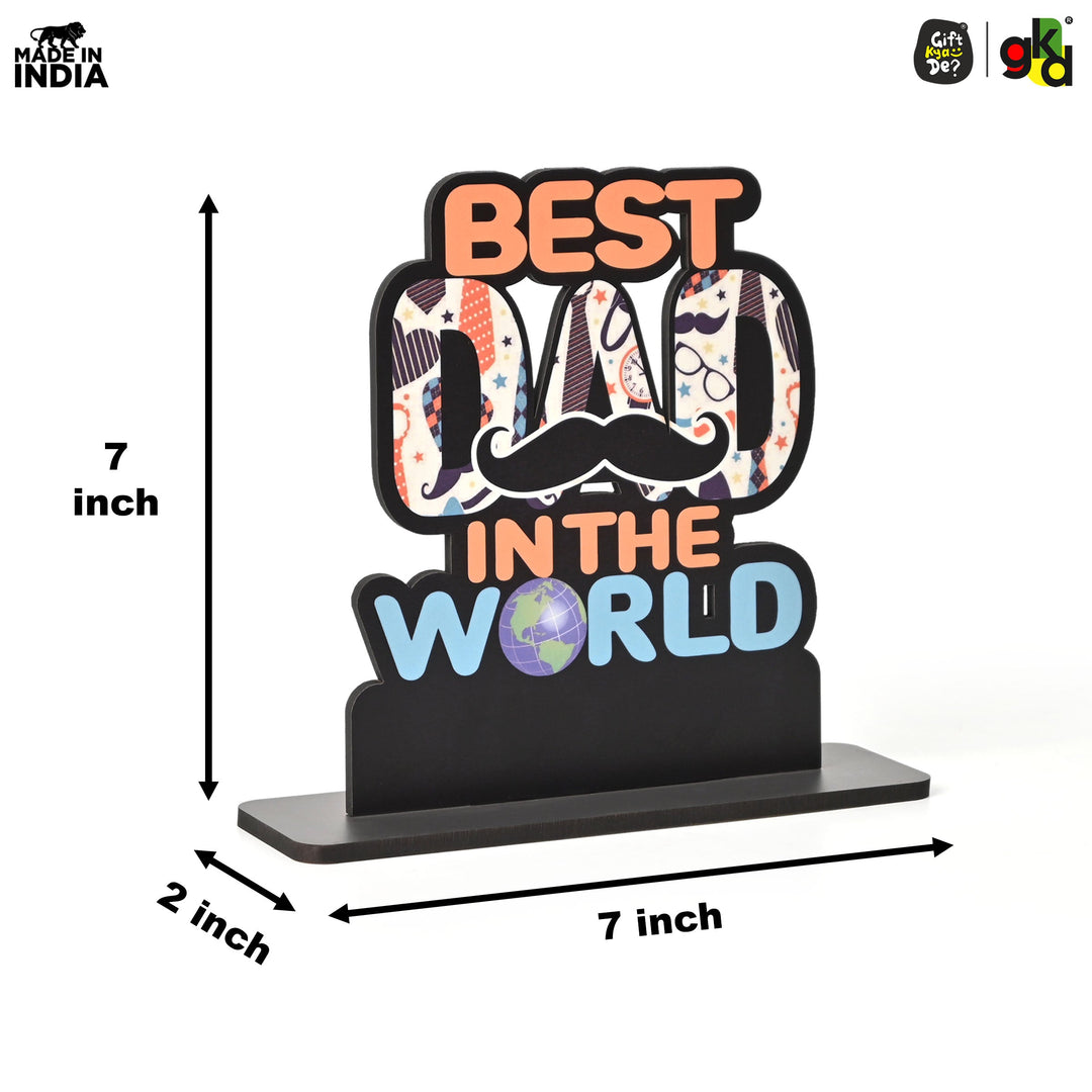 Best Mom & Dad in the World Wooden Trophy – Gift for Parents | Mother’s & Father’s Day, Anniversary, Birthday | Home Decor Table Top Showpiece