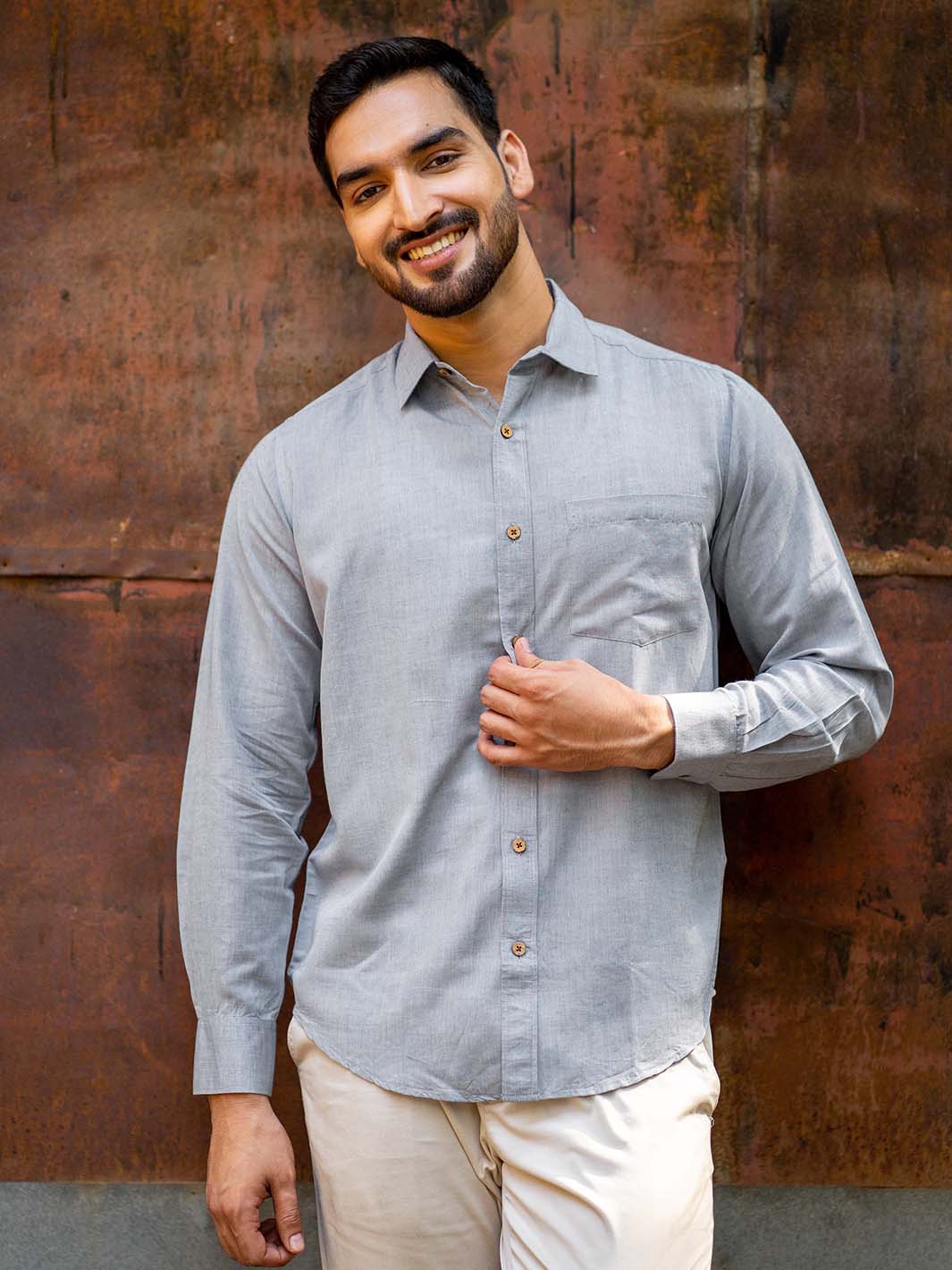 Earthy Route Slate grey · full sleeve shirt