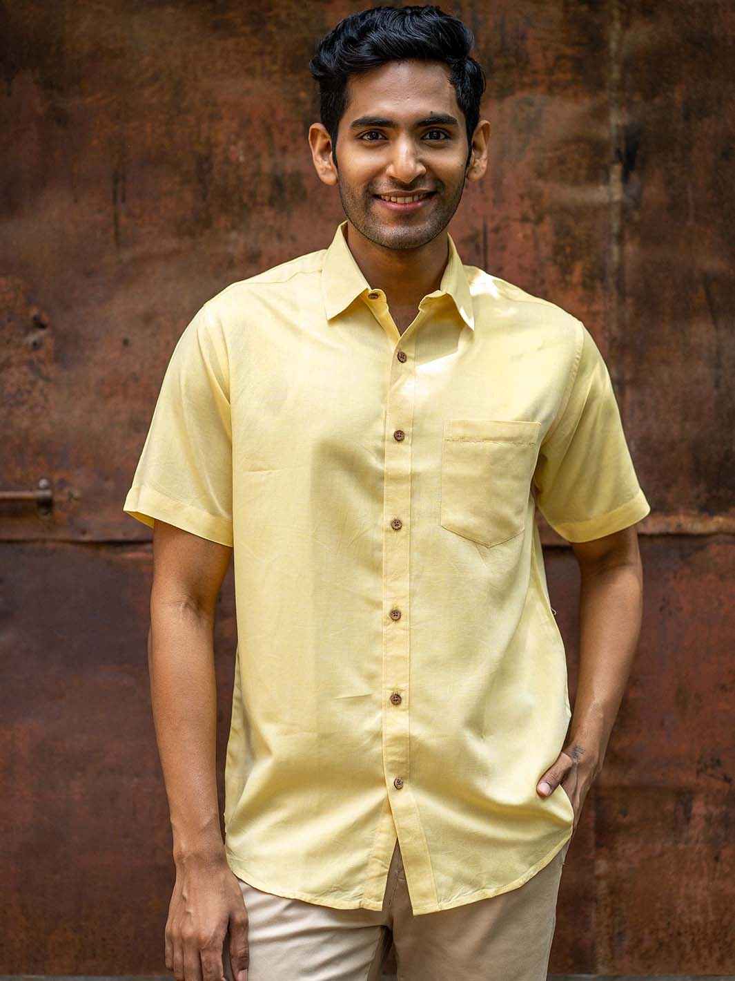 Earthy Route Lemon Yellow · Half Sleeve Shirt