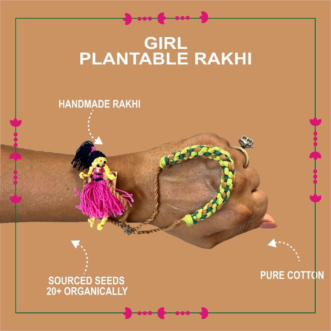 Shuddh Natural Girl on the Swing Plantable Rakhi