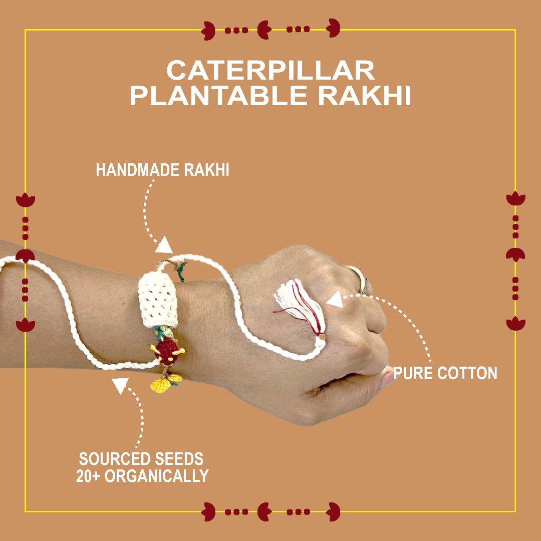 Caterpillar - PLANTABLE I ECO FRIENDLY RAKHI EMBEDDED WITH SEEDS