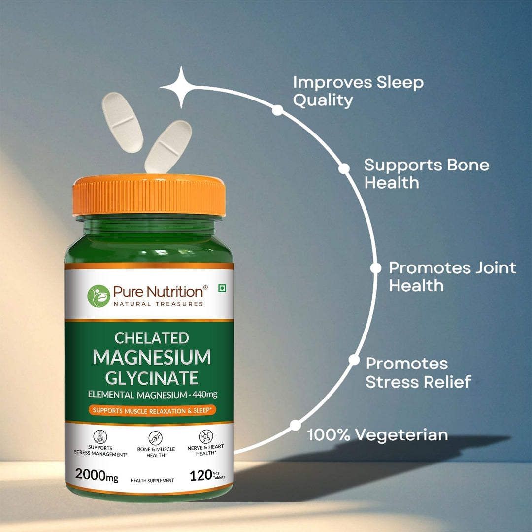 Chelated Magnesium Glycinate 2000mg Supplement | 120 Tablets