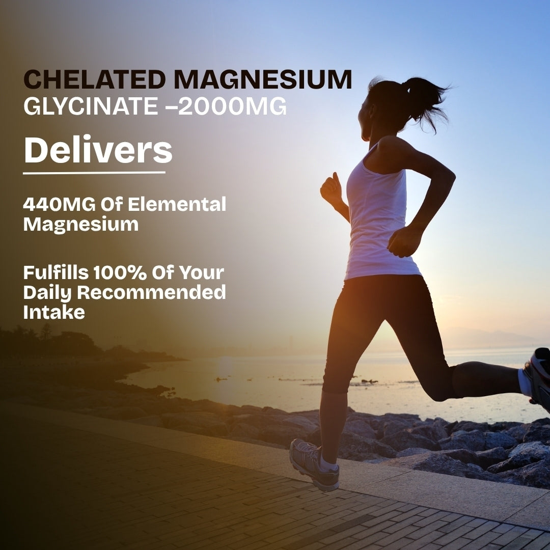 Chelated Magnesium Glycinate 2000mg Supplement | 120 Tablets