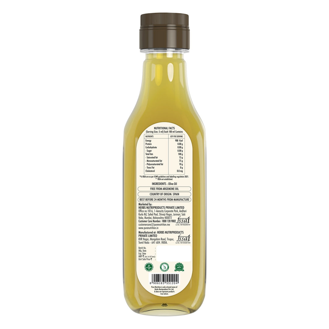 Extra Light Olive Oil - 500ml | 100% Pure & Edible | Ideal for Indian Cooking , Good For Skin