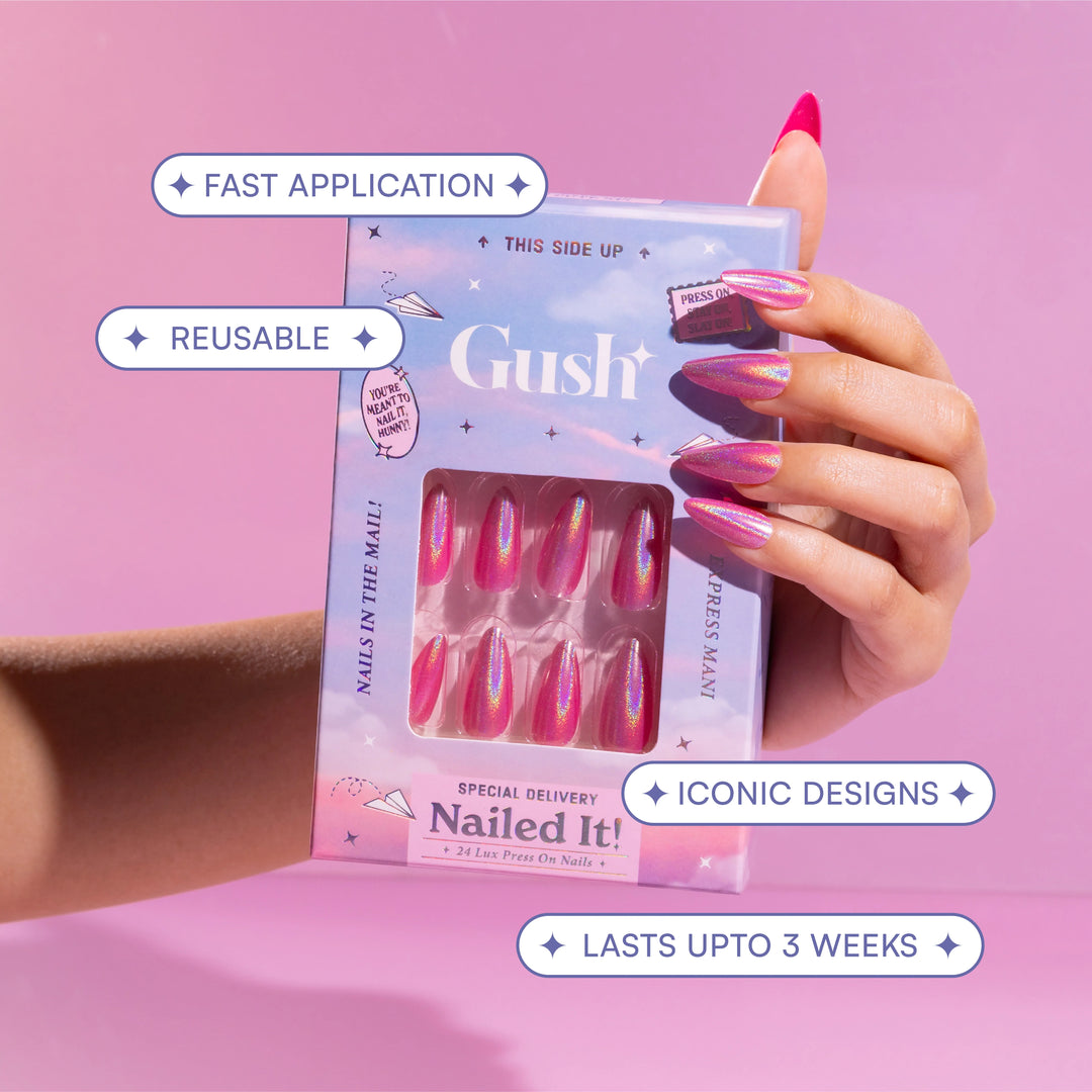 Gush Beauty Cherry Cola | Short Square, Press-On Nails