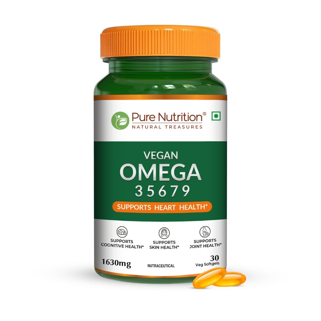 Vegan Omega 3 5 6 7 9 | Plant-Based Essential Fatty Acid Blend | Flaxseed, Borage, Sea Buckthorn, Olive & Pomegranate Oils