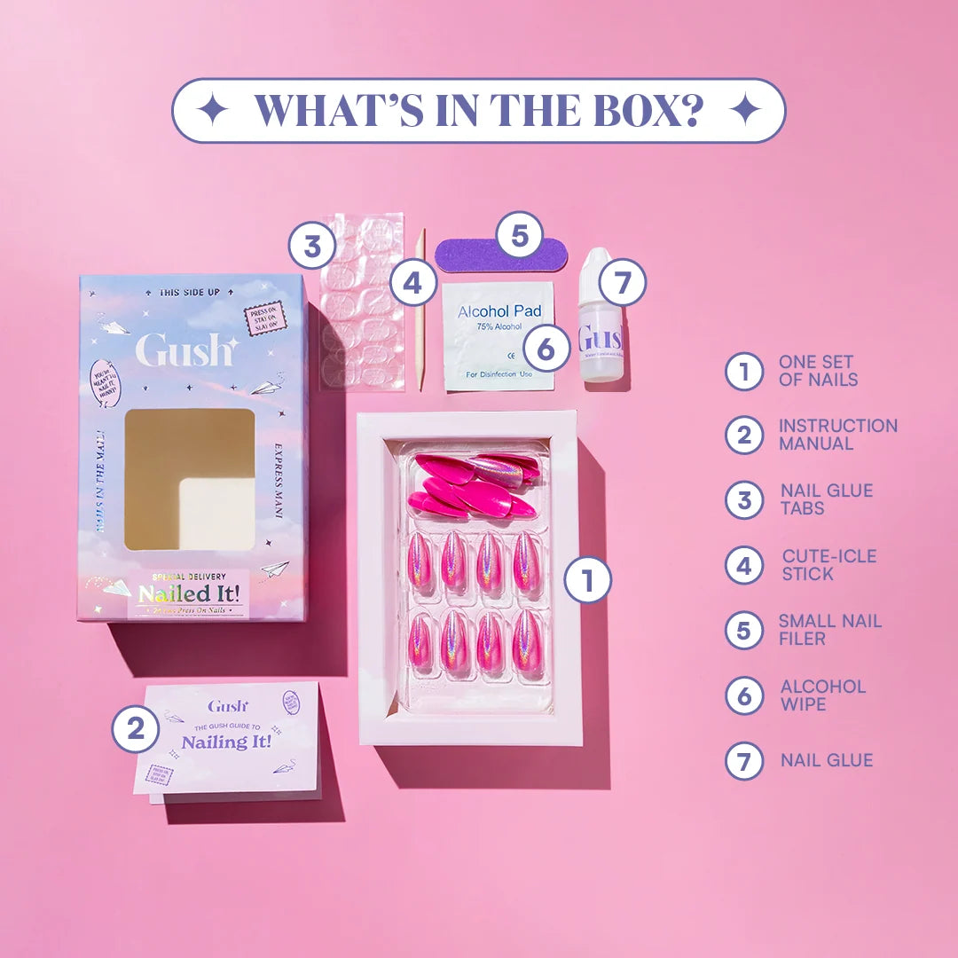Gush Beauty Cherry Cola | Short Square, Press-On Nails