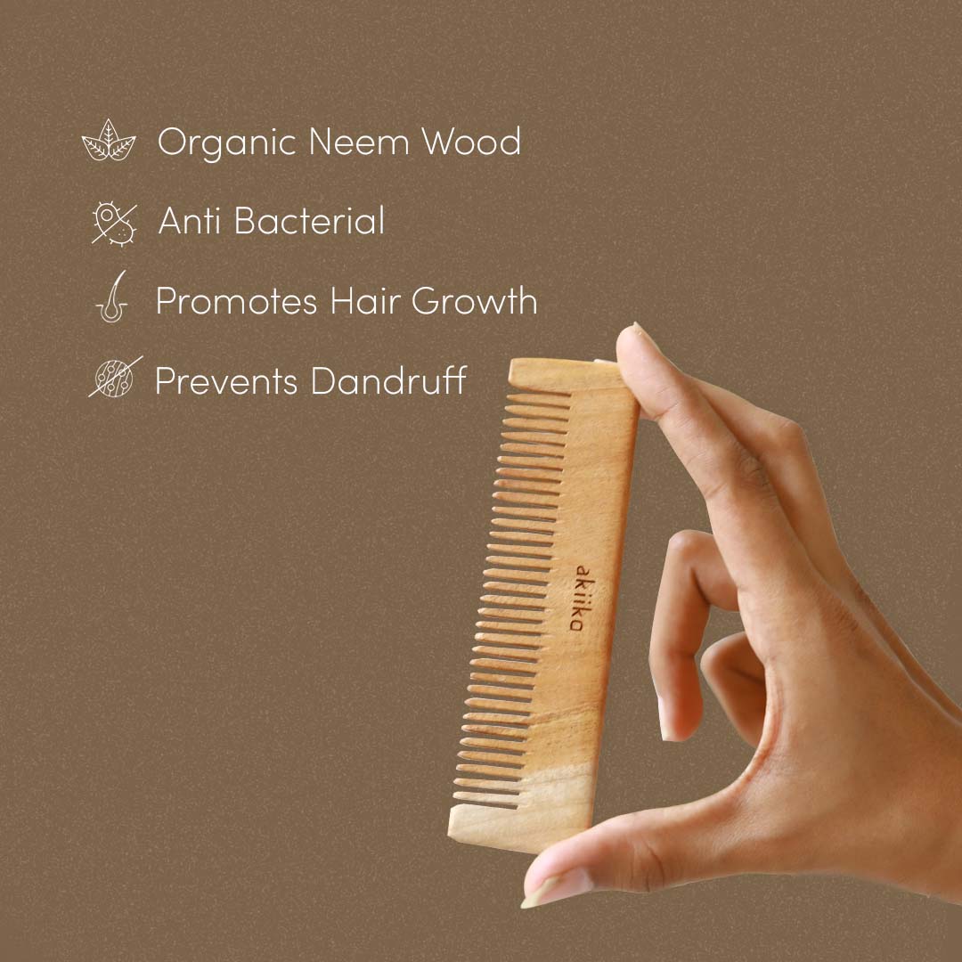 Akiiko Neem Wood Comb (Pack of 3)