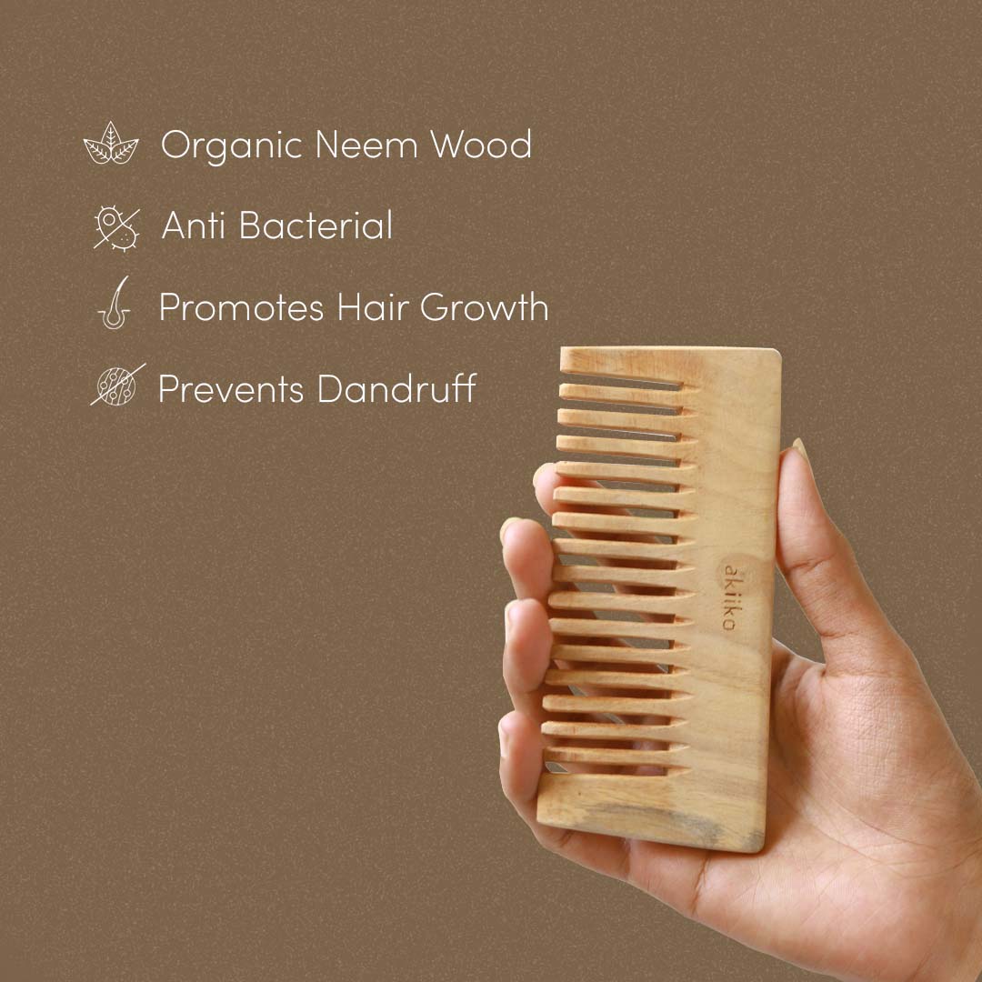 Akiiko Neem Wood Comb (Pack of 3)