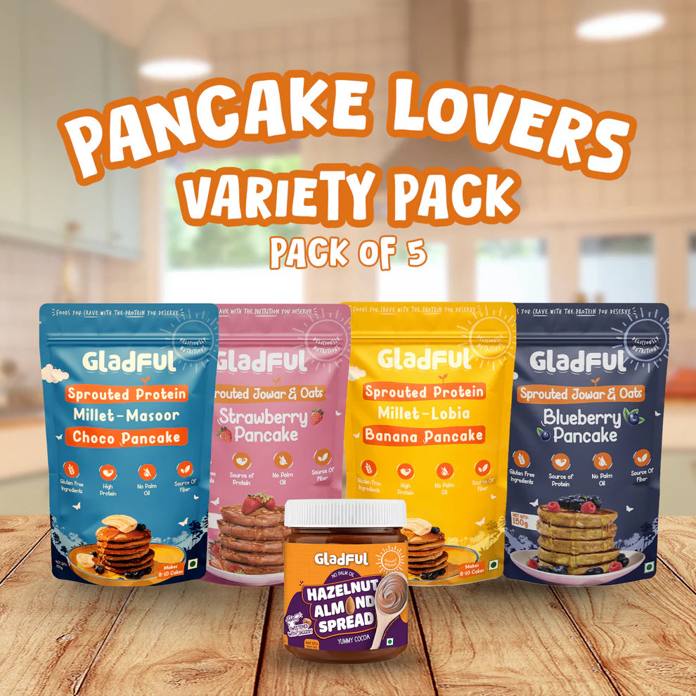 Gladful Pancake Lover's Variety Pack - 5 Units | 900gms
