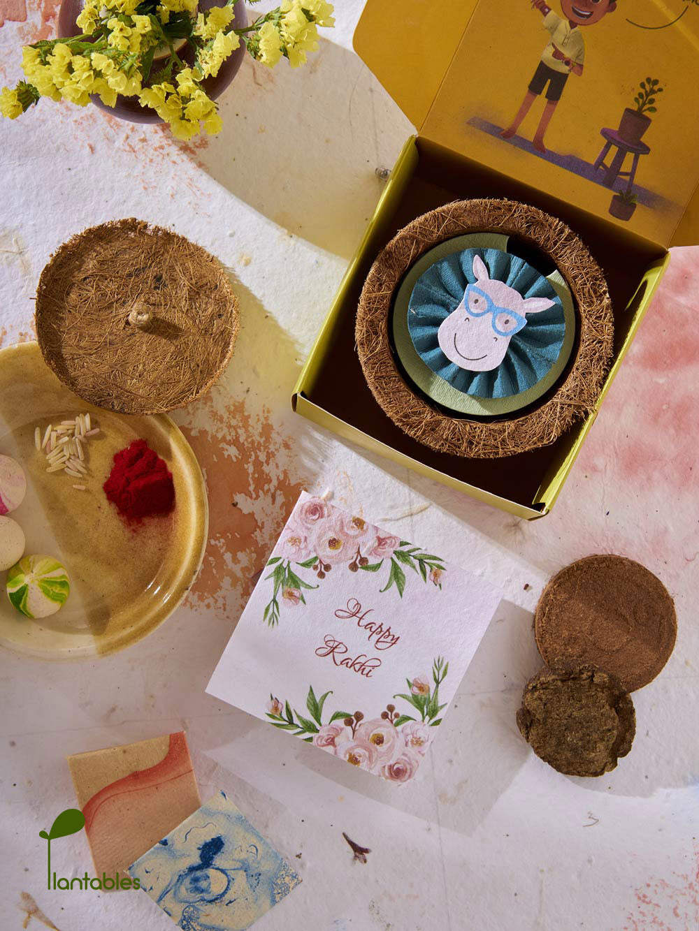 Plantables Cow with Cat-Eyed Spectacles Rakhi Planting Kit