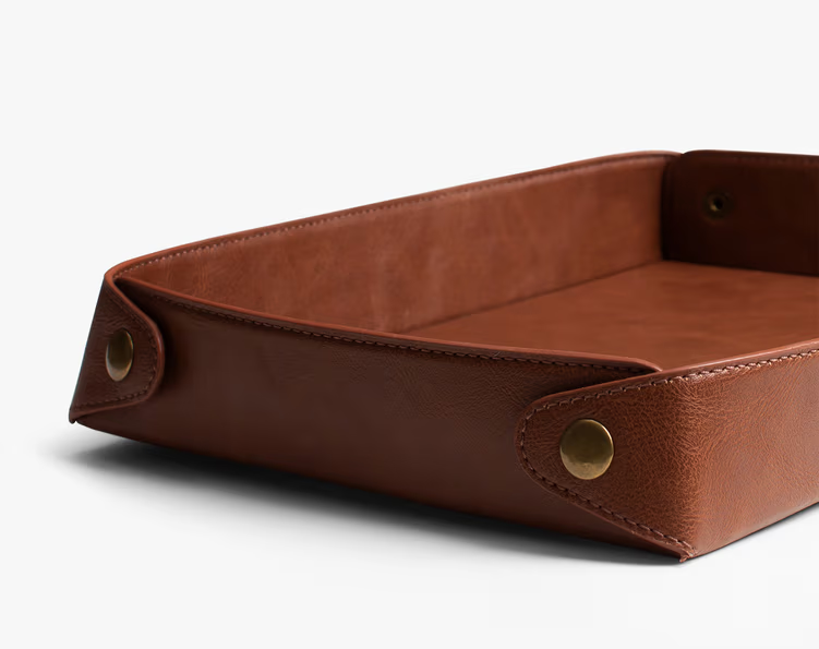 Valet Vegan Leather Tray( Black,Tan)