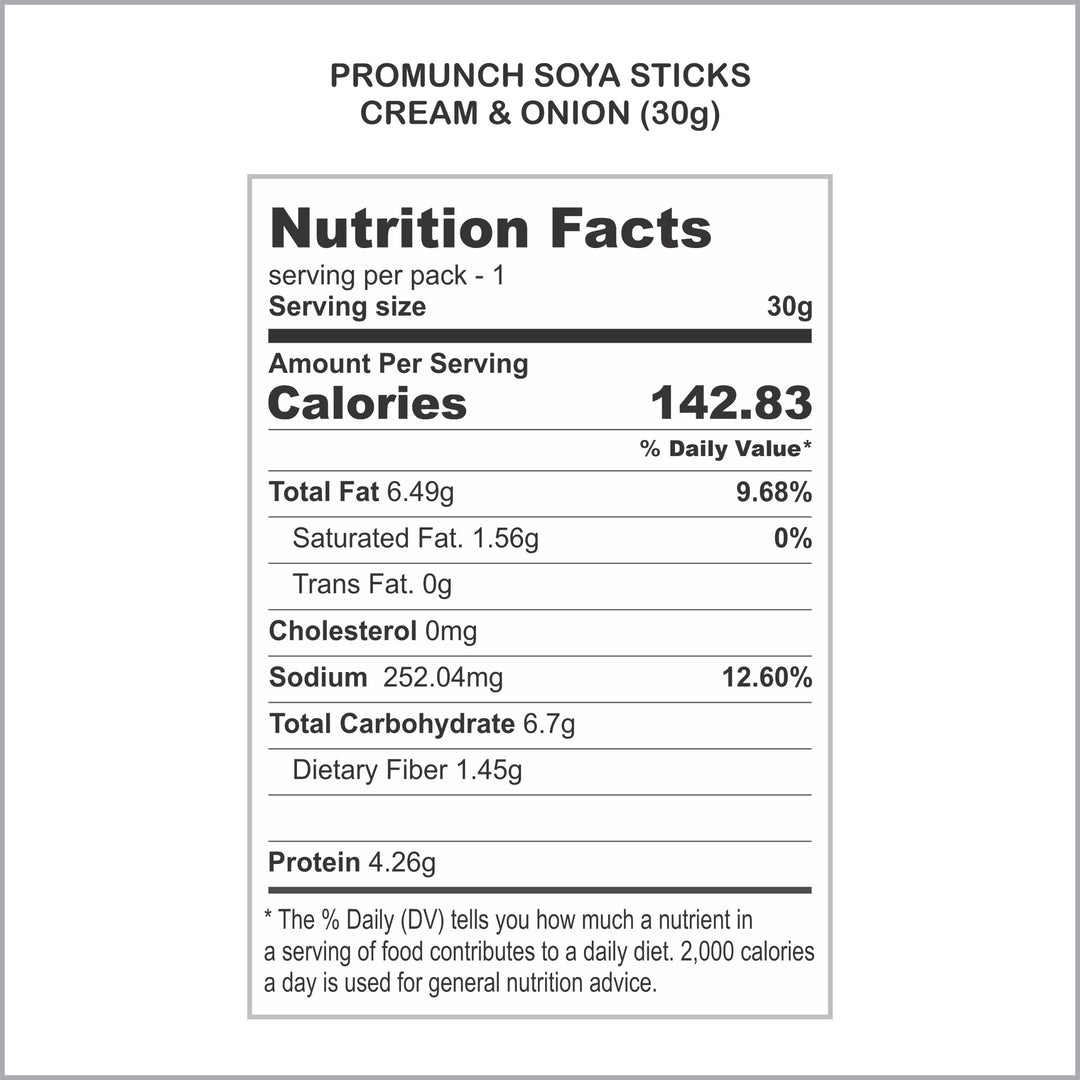 Cream & Onion Soya Sticks - Wholesome, Guilt-Free Snack