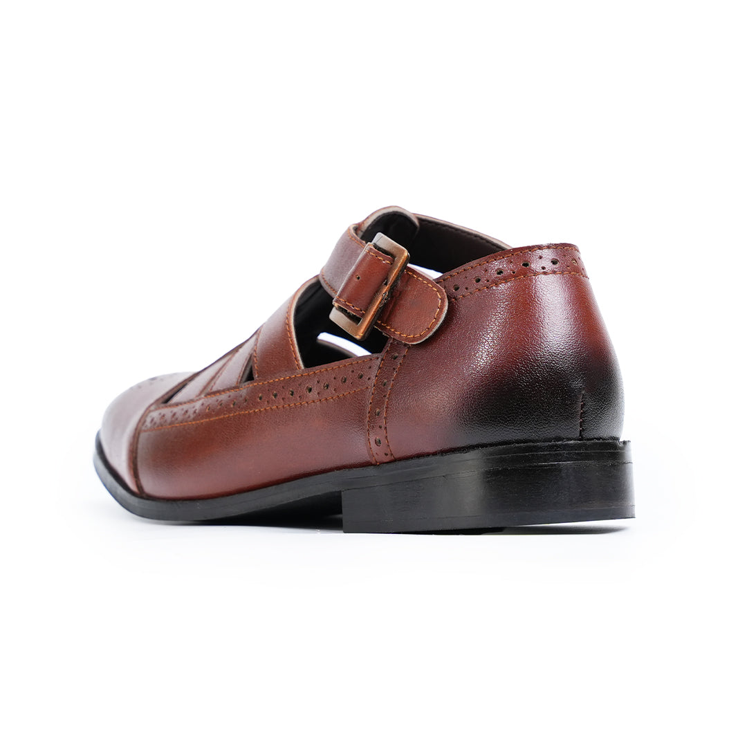 Monkstory Pathani Heritage Sandals - Tan