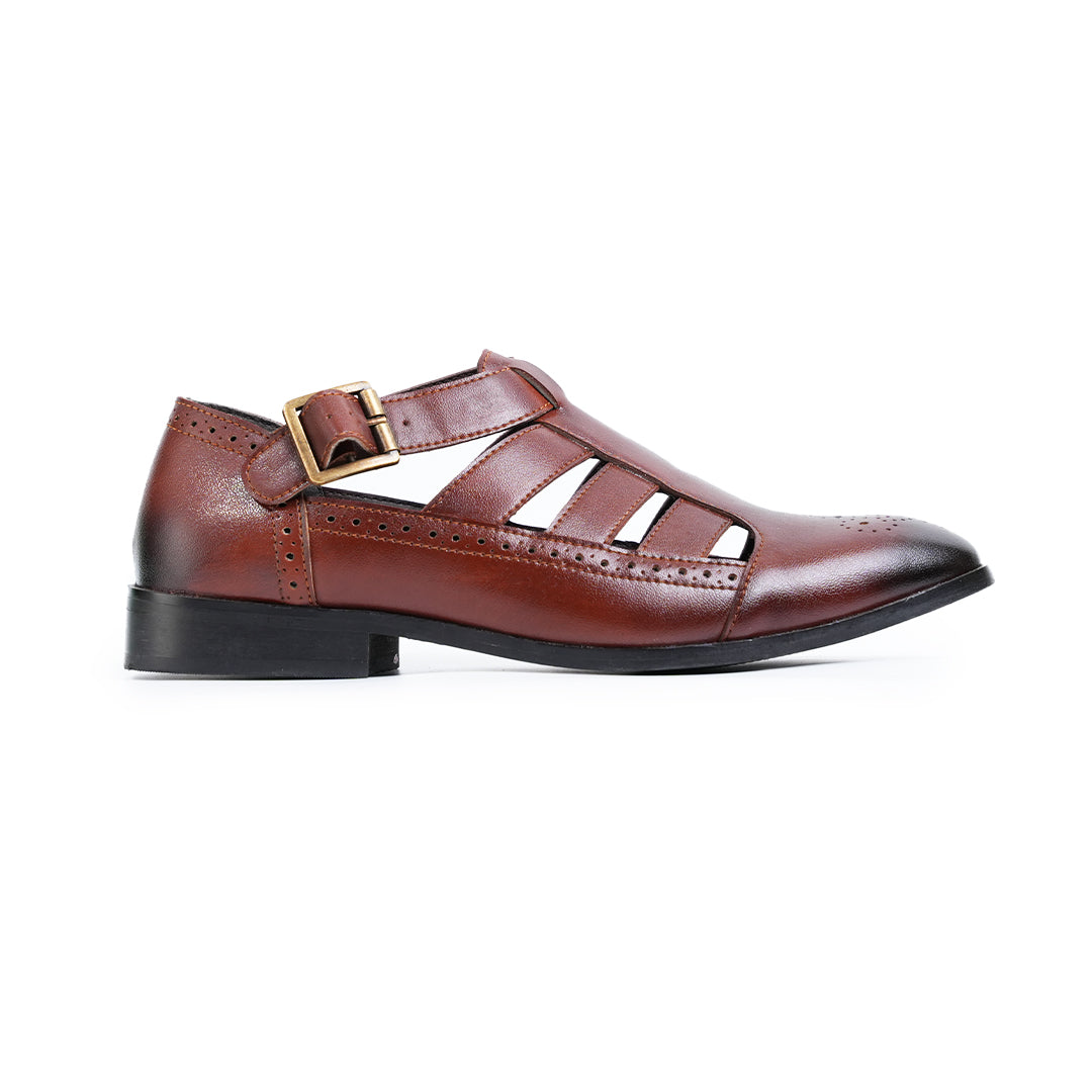 Monkstory Pathani Heritage Sandals - Tan