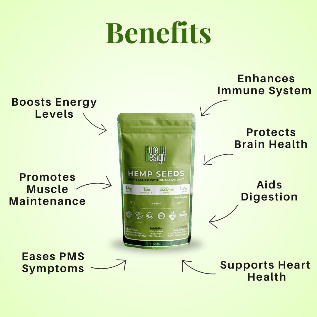Cure By Design Hemp Seed Toasted with Pink Salt 250gm