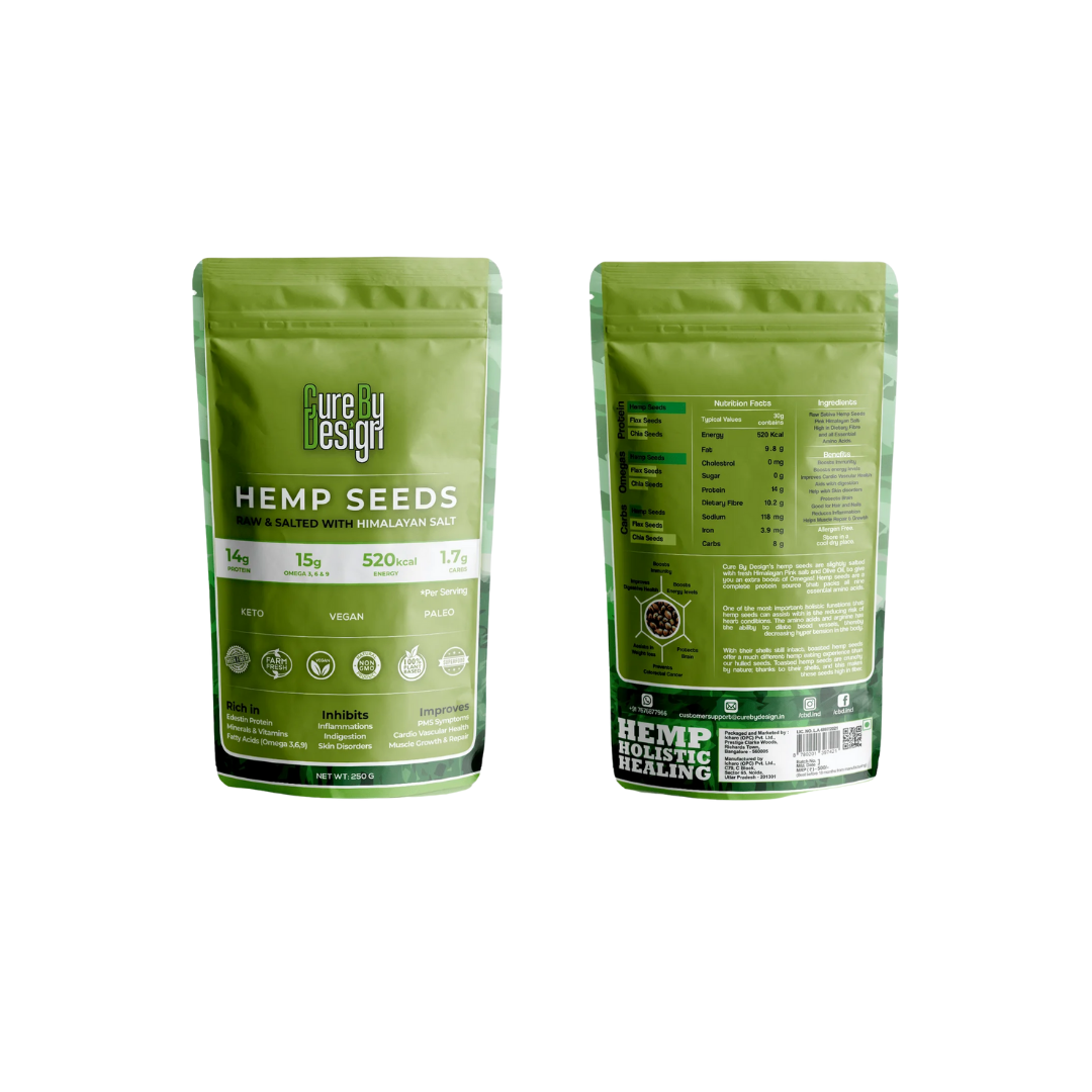 Cure By Design Hemp Seed Toasted with Pink Salt 250gm