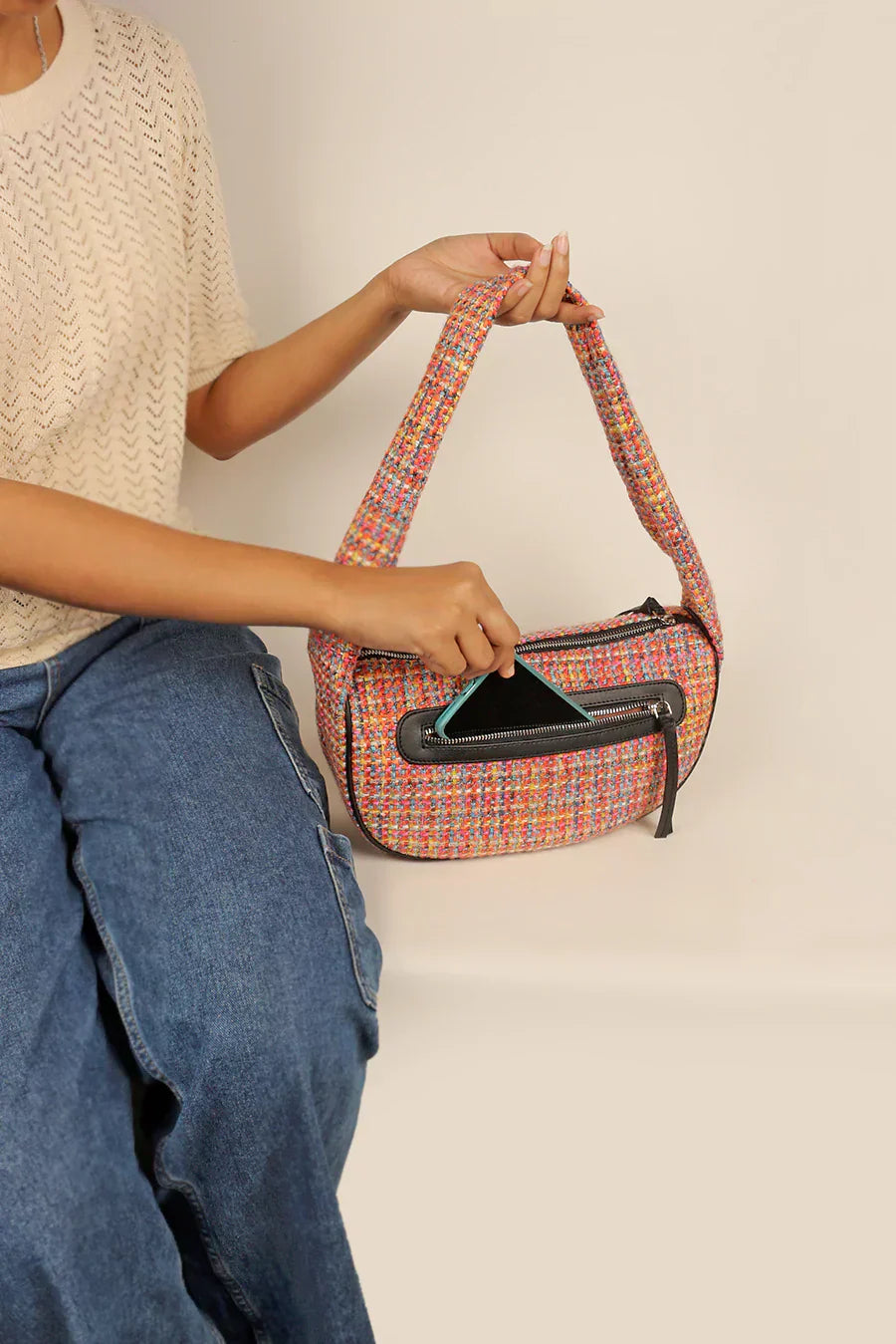 The House Of Ganges Cushy Handloom Shoulder Bag