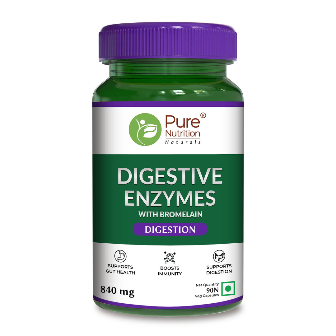 Digestive Enzymes with Bromelain 840mg | Multi Enzyme Blend Supplement | 90 Veg Capsules