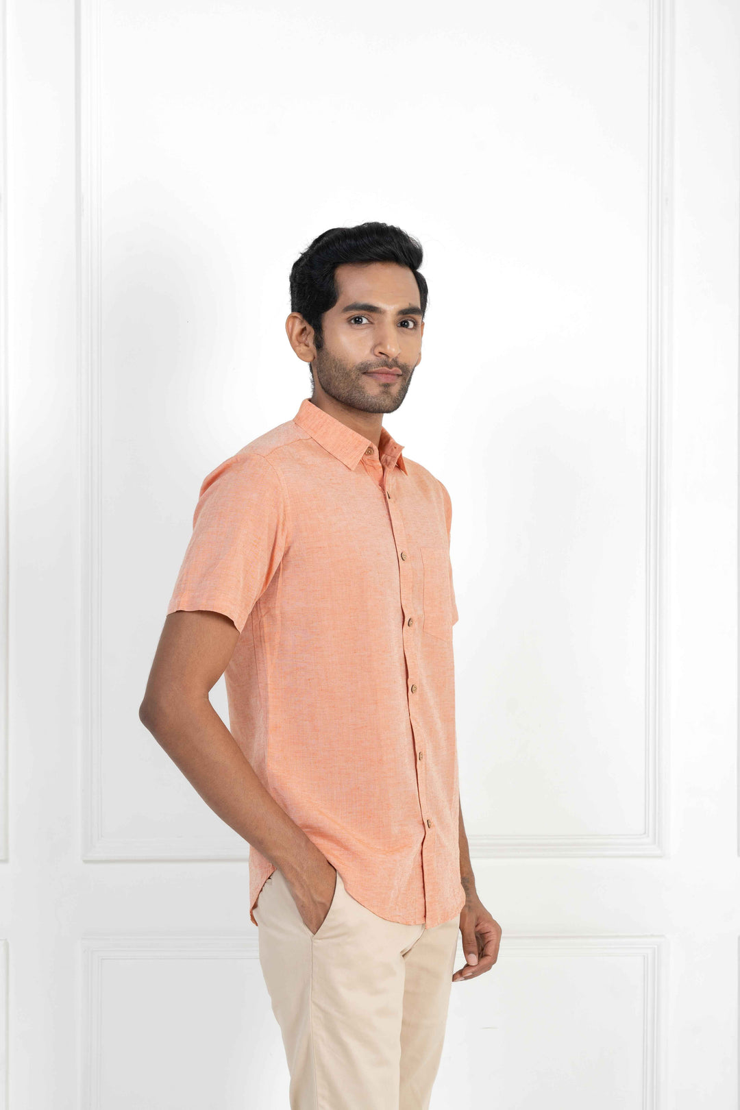 Earthy Route Rust Orange · Half Sleeve Shirt