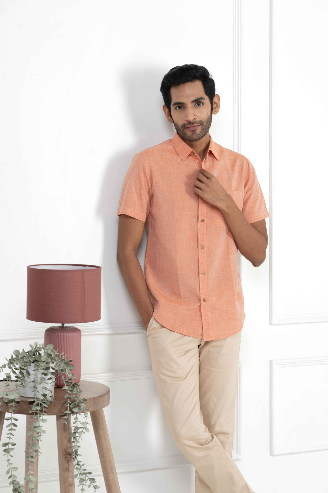 Earthy Route Rust Orange · Half Sleeve Shirt