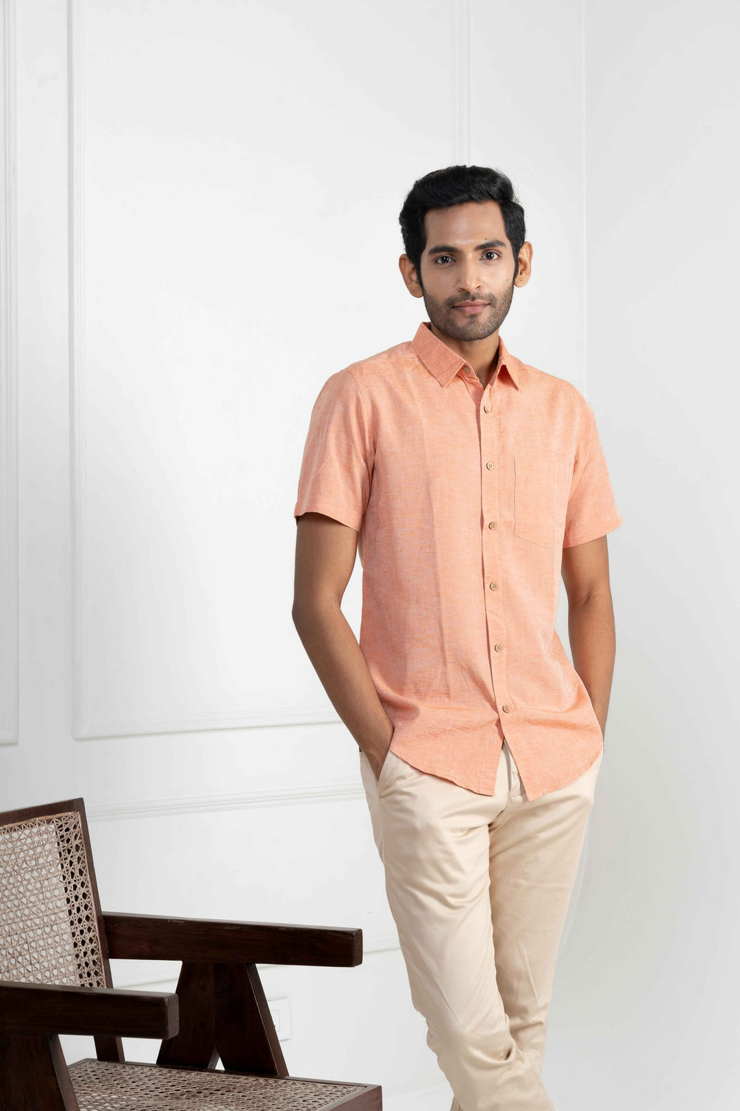 Earthy Route Rust Orange · Half Sleeve Shirt