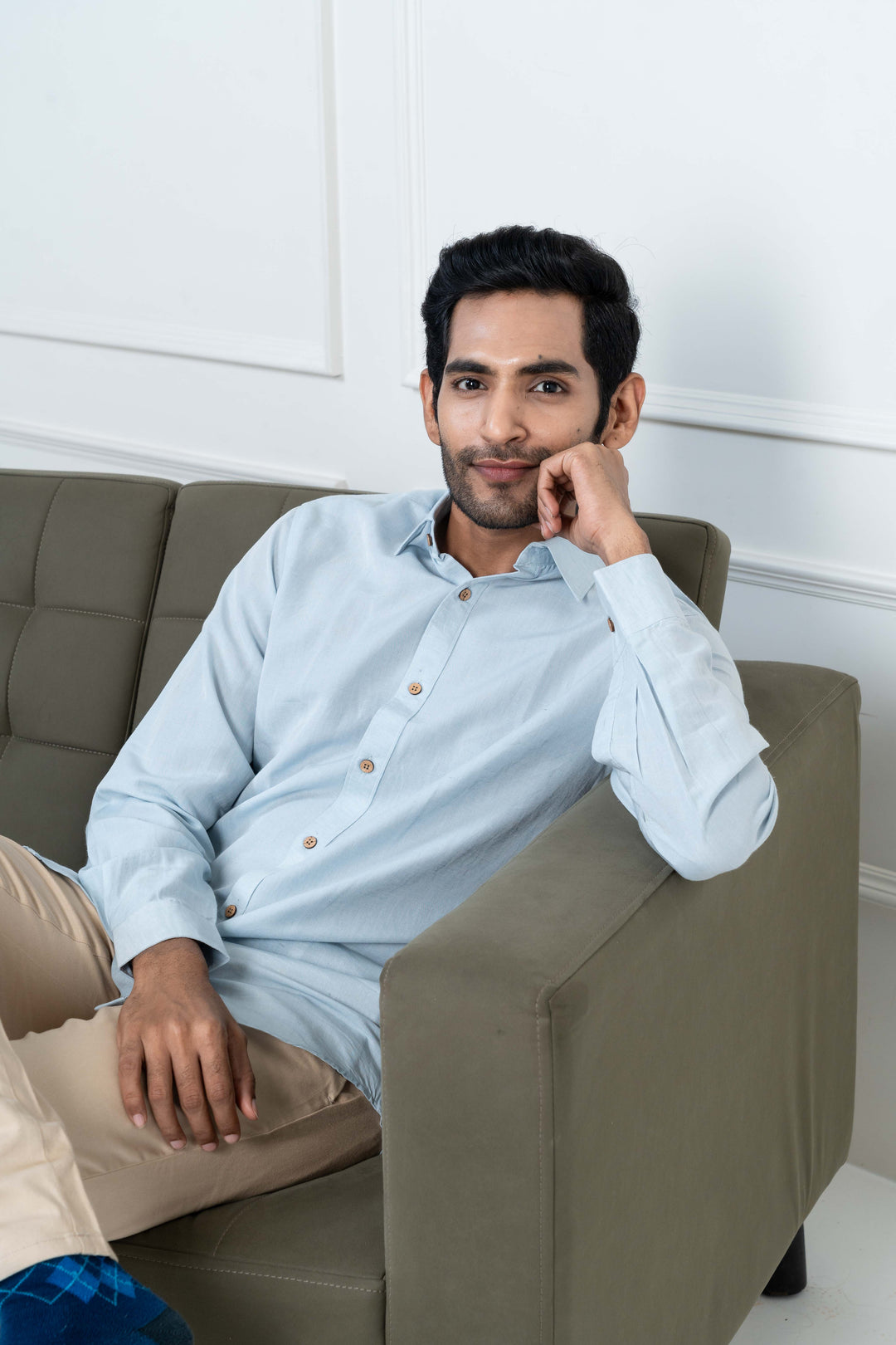 Earthy Route Ice Blue · Full Sleeve Shirt