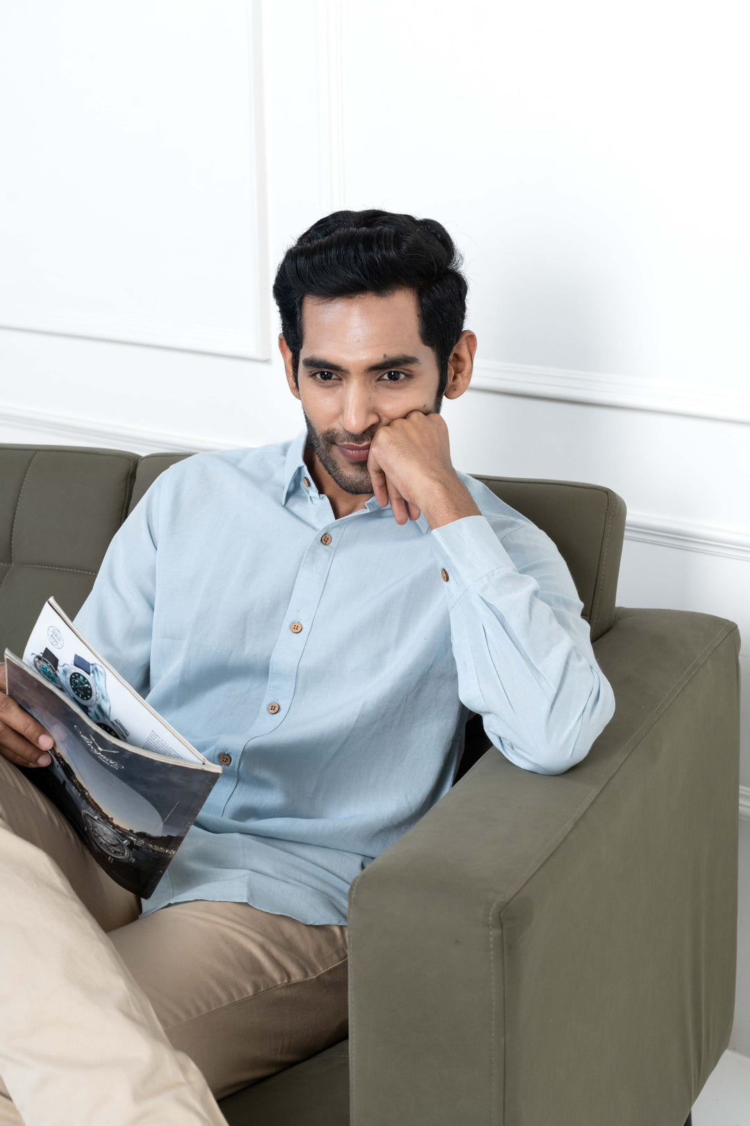 Earthy Route Ice Blue · Full Sleeve Shirt