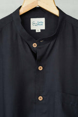 Earthy Route Jet Black · Mandarin Collar Shirt