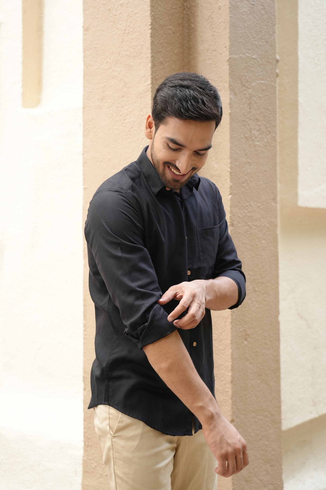 Earthy Route Jet Black · Full Sleeve Shirt