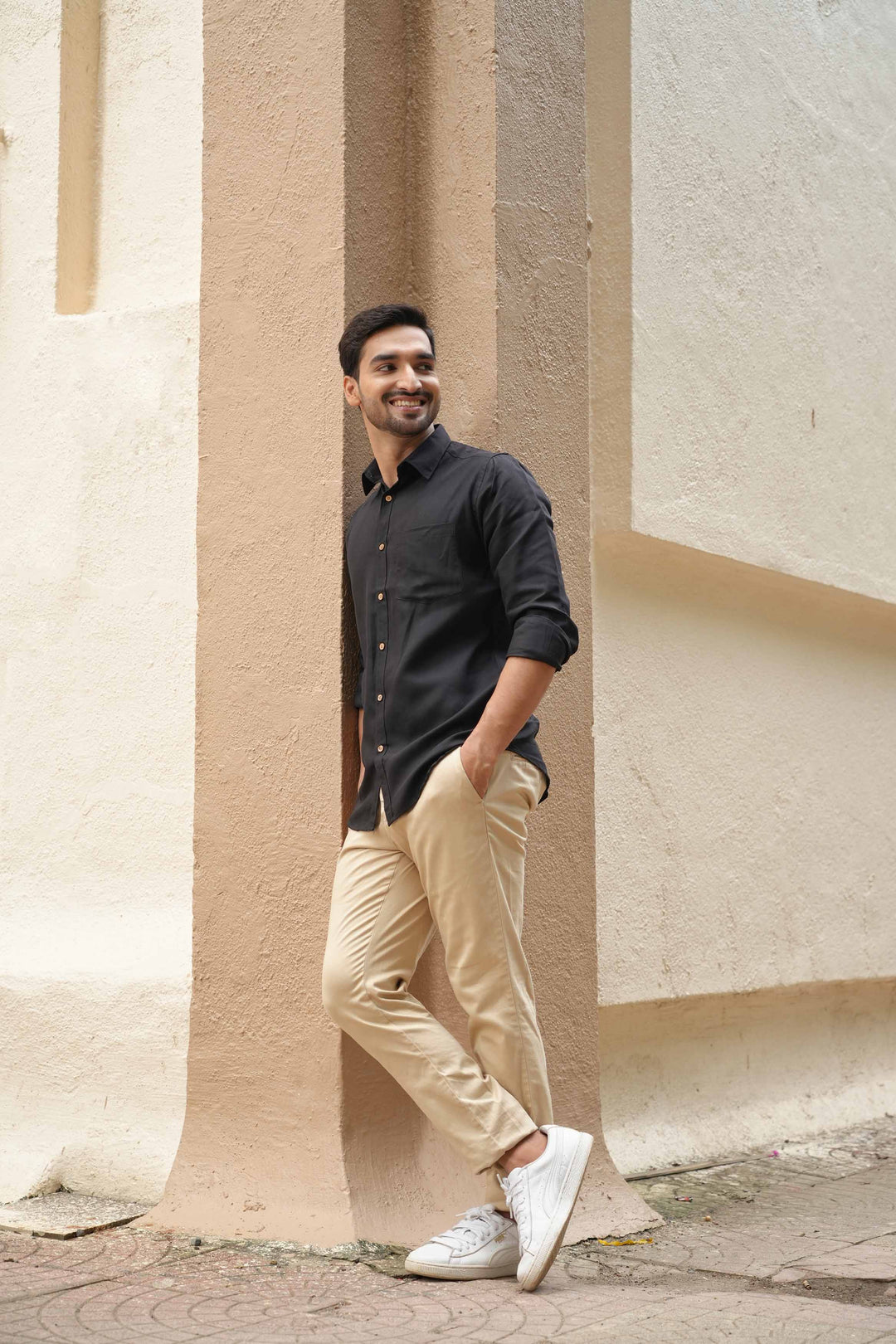 Earthy Route Jet Black · Full Sleeve Shirt