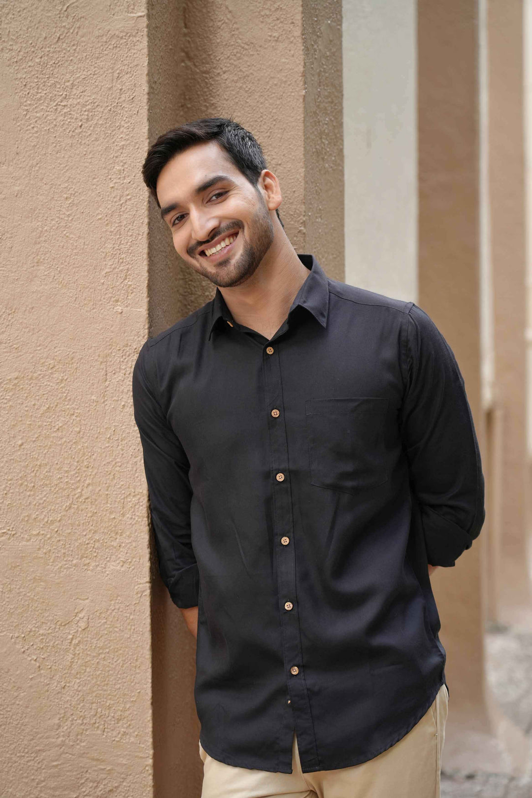 Earthy Route Jet Black · Full Sleeve Shirt