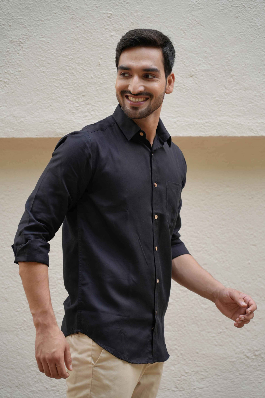 Earthy Route Jet Black · Full Sleeve Shirt