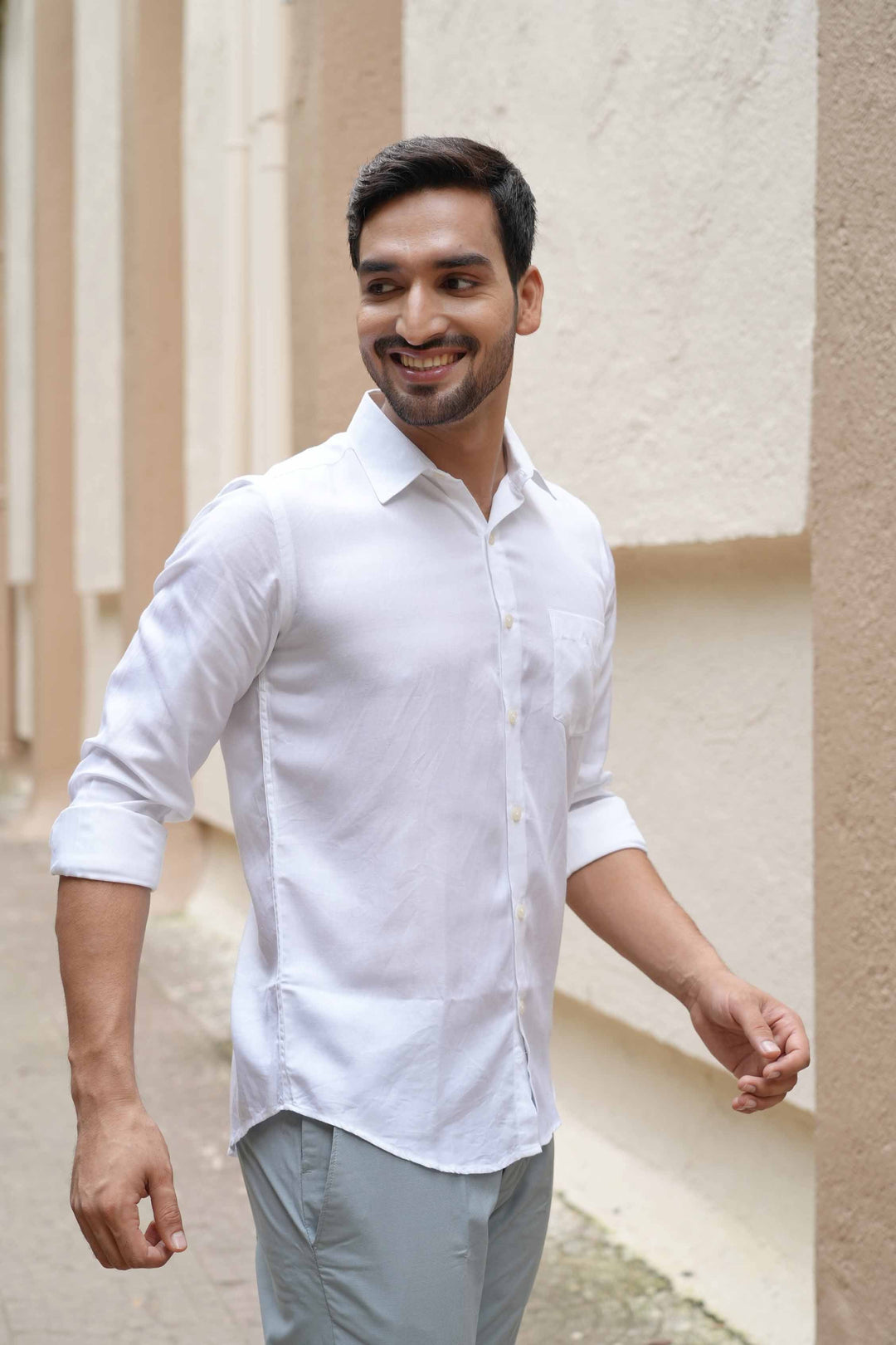 Earthy Route Milky white · full sleeve shirt