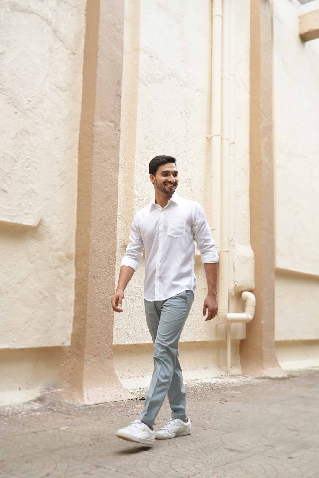 Earthy Route Milky white · full sleeve shirt