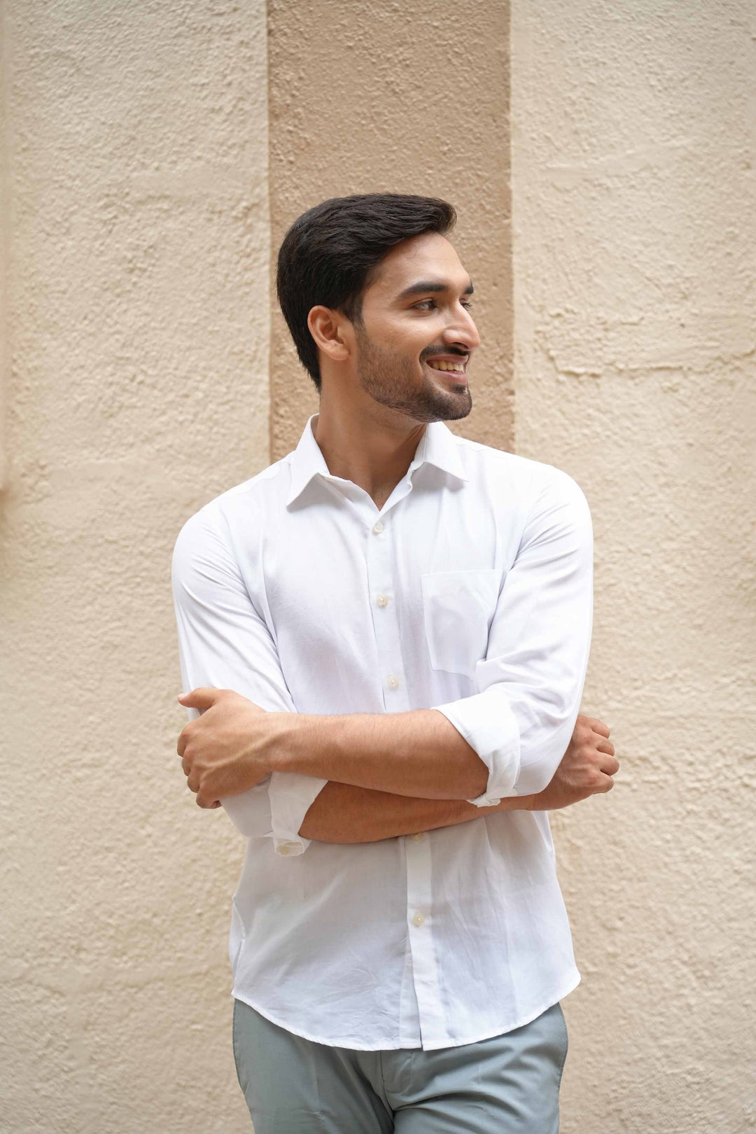 Earthy Route Milky white · full sleeve shirt